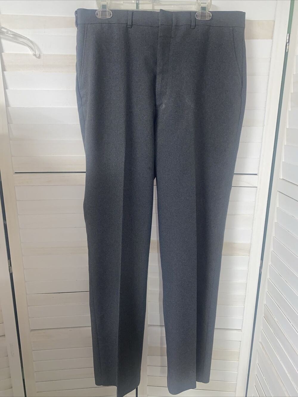 VTG Sears Sportswear Flexslax GRAY Pants Slacks Polyester Mens 36x34 Made in USA